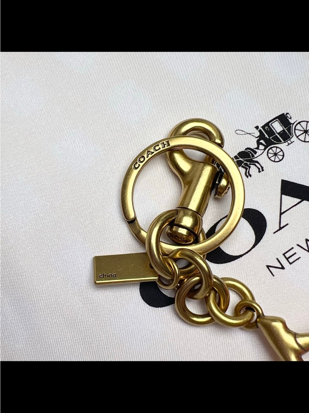 COACH Pink Glitter Cherry Key Charm with Gold Hardware - Picture 5 of 7